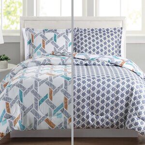 Sunham 3-Piece Reversible Comforter and Shams Bedding Set, Flynn